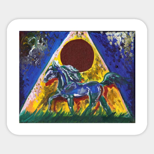 Horse and Pyramid Sticker by pegacorna